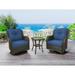 3 Piece Rattan Patio Bistro Set Outdoor Swivel Rocker Chairs