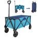 Heavy Duty Collapsible Wagon, Folding Outdoor Utility Wagon, Camping Garden Beach Cart w/ Wheels, Handle, 176 lbs Load Capacity