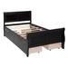 Twin Wood Platform Bed w/ 4 Drawers & Streamlined Headboard,Espresso