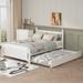 Modern White Twin or Full Size Solid Wood Platform Bed Frame with Trundle