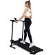 Manual Treadmill Non Electric Treadmill with 10° Incline Small Foldable Treadmill for Apartment Home Walking Running