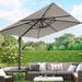 LIVOOSUN Patio10x10FT Aluminum Cantilever Umbrella Solution-Dyed Fabric w/Base