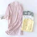 Kimono japonais mi-long 100% coton pour femme robe de nuit pyjama menstruel peignoir d'amour