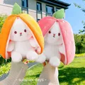 25 cm Cosplay fraise carotte lapin en peluche peluche sac créatif en fruit transformer bébé câlin