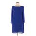 Tahari by ASL Cocktail Dress - Shift: Blue Print Dresses - Women's Size 10