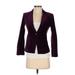 White House Black Market Blazer Jacket: Short Purple Print Jackets & Outerwear - Women's Size 00 Petite