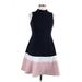 Eliza J Casual Dress - Mini High Neck Sleeveless: Blue Dresses - Women's Size 6