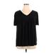 Sonoma Goods for Life Short Sleeve T-Shirt: Black Tops - Women's Size 0X Plus