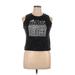 Disney Sleeveless T-Shirt: Black Graphic Tops - Women's Size X-Large