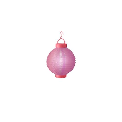 LED Solar Lampion 20cm Party Balkon Terrasse Gartenbeleuchtung Lichtsensor pink