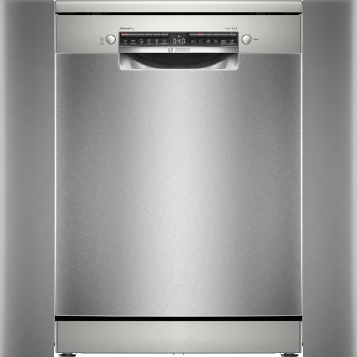 Bosch Serie 4 SMS4EMI06E Freistehender Geschirrspüler, Höhe 84,5 cm, Breite 60 cm, Silver Inox Image