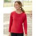 Blair Women's Essential Cotton Solid Jewelneck Tee - Red - 3X - Womens