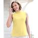 Blair Women's Essential Cotton Knit Sleeveless Mockneck Top - Yellow - 3X - Womens