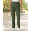 Blair Women's Everyday Knit Zip-Pocket Slim Pants - Green - 1X - Womens