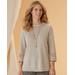 Blair Women's Linen/Cotton Crochet-Trim Pullover - Tan - PXL - Petite