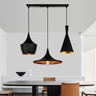 Axhup - Pendelleuchte, Vintage Hängelampe mit Metall Lampeschirm, Kronleuchter E27 Edison Fassung Image
