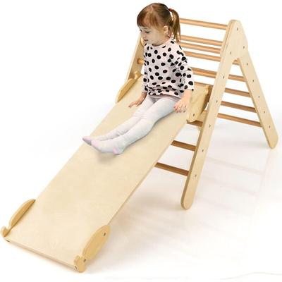 Dreieckige Kletterleiter mit Rampe, Kletterdreieck mit 2-in-1-Wenderampe, Klettergerüst für Image