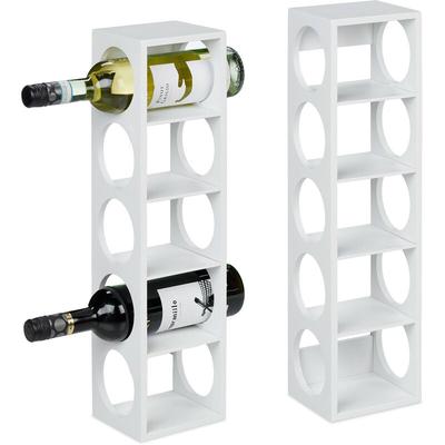 Relaxdays - Weinregal für 5 Flaschen, 2er Set, Weinständer Bambus, HxBxT: 53 x 14 x 12 cm, Image