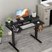 BESTCOSTY Height Adjustable Electric Standing Desk Wood/Metal in Black/Brown/Gray | 46.46 H x 47.24 W x 23.62 D in | Wayfair W22011yxt38284-ZY