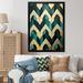 Design Art Emerald & Golden Arches II - Abstract Shapes Wall Art Prints Canvas, Cotton in Black/Green | 20 H x 12 W x 1 D in | Wayfair