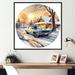 Design Art Muscle Car Charm In Winter III - Car Muscle Car Canvas Prints Canvas, Cotton in Blue/Brown/White | 16 H x 16 W x 1 D in | Wayfair