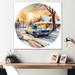 Design Art Muscle Car Charm In Winter III - Car Muscle Car Canvas Prints Canvas, Cotton in Blue/Brown/White | 30 H x 30 W x 1 D in | Wayfair