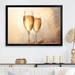 Design Art Minimalism Champagne Glasses Collage - Wine & Champagne Wall Decor Metal in Yellow | 16 H x 32 W x 1 D in | Wayfair FDP108197-32-16-BK