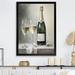 Design Art Legacys Lure Champagne & Glass I - Wine & Champagne Wall Decor Plastic in Gray/Green | 44 H x 34 W x 1.5 D in | Wayfair