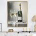 Design Art Legacys Lure Champagne & Glass I - Wine & Champagne Wall Decor Metal in Gray/Green | 32 H x 16 W x 1 D in | Wayfair FL108229-16-32-GD