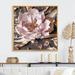 Design Art Pink Peony Flower Golden Touch - Peonies Wall Art Living Room_105702 Canvas, Cotton in Gray/Pink | 16 H x 16 W x 1 D in | Wayfair
