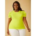 Plus Size Crystal Embellished Pleated Tee