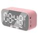 Jacenvly Clearance 2024 New Led Mirror Digital Alarm Clock Big Time Display Table Alarm Clock Wireless Speaker Subwoofer Music Player Support Bluetooth Easter Decor