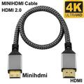 4K@60HZ Nylon Braid HD Compatible V2.0 HDMI TO MINI HDMI MINIHDMI Extension Male to Male Plug Cable 1M/1.5M/2M/3M/5M/10m hdtv tv 7.5m