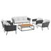 Modway 6 Piece Sofa Seating Group w/ Cushions Metal in White | Outdoor Furniture | Wayfair 665924528568