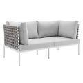 Modway Harmony 64 Wide Metal/Sunbrella® Fabric Included in Gray | Outdoor Furniture | Wayfair 665924532206