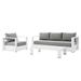 Modway Tahoe 3 Piece Sofa Seating Group w/ Cushions Metal in Gray | Outdoor Furniture | Wayfair 665924533210