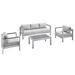 Modway Shore 4 Piece Sofa Seating Group w/ Sunbrella Cushions Metal in Gray | Outdoor Furniture | Wayfair 665924530332