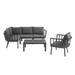 Modway 6 Piece Sofa Seating Group w/ Cushions Wood in Gray | Outdoor Furniture | Wayfair 665924529138