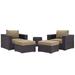 Modway Convene 5 Piece Rattan Seating Group w/ Cushions Synthetic Wicker/All - Weather Wicker/Wicker/Rattan in Brown | Outdoor Furniture | Wayfair