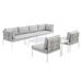 Modway 8 Piece Multiple Chairs Seating Group w/ Sunbrella Cushions Metal in Gray | Outdoor Furniture | Wayfair 665924531841