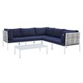 Modway 6 Piece Sectional Seating Group w/ Cushions in Blue | Outdoor Furniture | Wayfair 665924531513