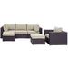 Modway 6 Piece Sectional Seating Group w/ Cushions in Brown | Outdoor Furniture | Wayfair 665924526595