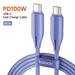 USB C to USB C Cable 100W 5A PD Fast Charging Type C Cable for Macbook Samsung Huawei XIoami Realme 100W USB Type C Cable PD100W Purple 1m