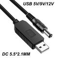 USB DC 5V To DC 12V 9V 1A 2.1x5.5mm Male Step-Up Converter Adapter Power Cable For WIFI Router LED strip light by power bank 5V
