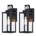 17 Stories 1-Light Matte Black Outdoor Wall Lantern Sconce w/ Clear Glass Glass/Metal/Steel in Black/Gray | 17.7"H x 6"W x 7.8"D | Wayfair