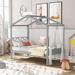 Harper Orchard Twin Size Wood House Bed w/ Storage Space Wood in Gray | 73.1 H x 39.7 W x 80.3 D in | Wayfair 02A02EF8FAE04AAC8074BACFC884608A