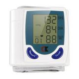 Blood Pressure Monitor Wrist Digital High Blood Pressure Cuff Heartbeat Tester w/ 60 Reading Memory 1.8 Inches LCD Screen Storage Box - White