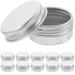 50Pcs Aluminum Sample Cases Eye Sample Case Sample Box Empty Round Silver Tins Refillable Containers