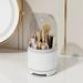DanBook 360 Rotary Cosmetic Brush Box with Lid Brushes Display Case for Cosmetic Brush Storage Snow Mountain White