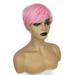 Women s wig short straight hair oblique bangs light pink chemical fiber
